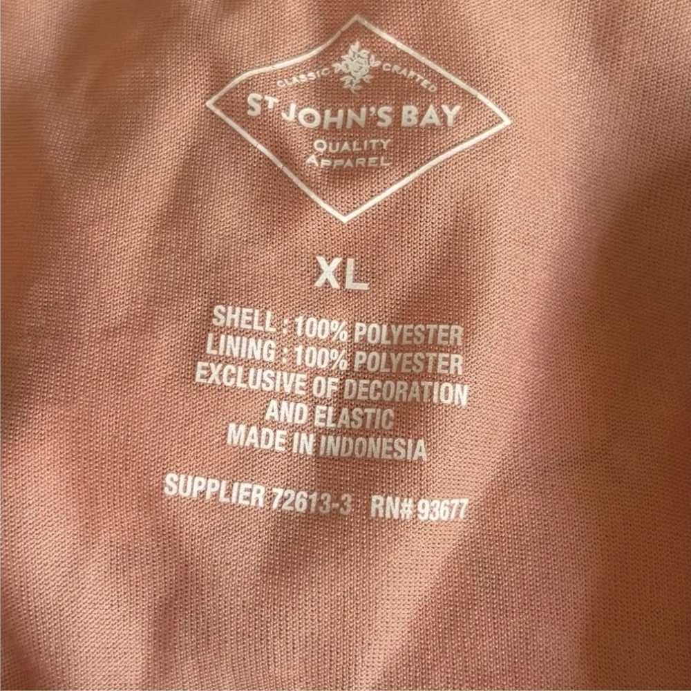 St. John's Bay Orange Floral Blouse-Size XL - Picture 4 of 4
